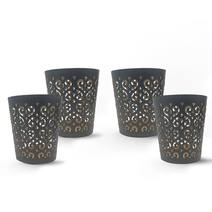 Metal Tealight Candle Holders (Set of 4, Black) - Vintageware