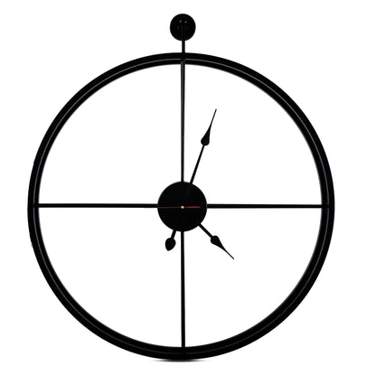 Handcrafted Double Frame Metal Wall Clock (24 Inch, Black) - Vintageware