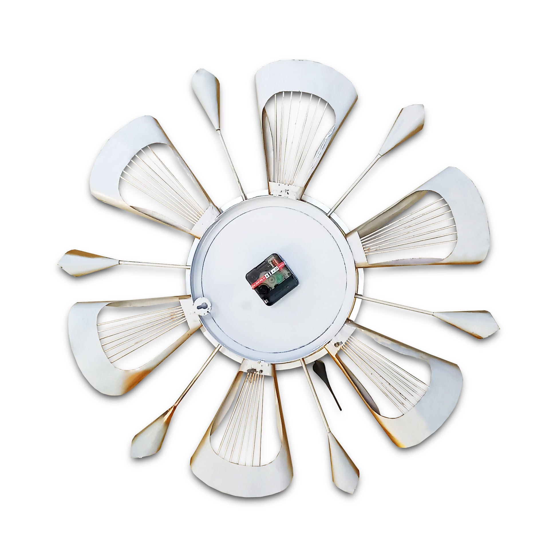 Handcrafted Antique Metal Wall Clock (24 Inch, Golden) - Vintageware