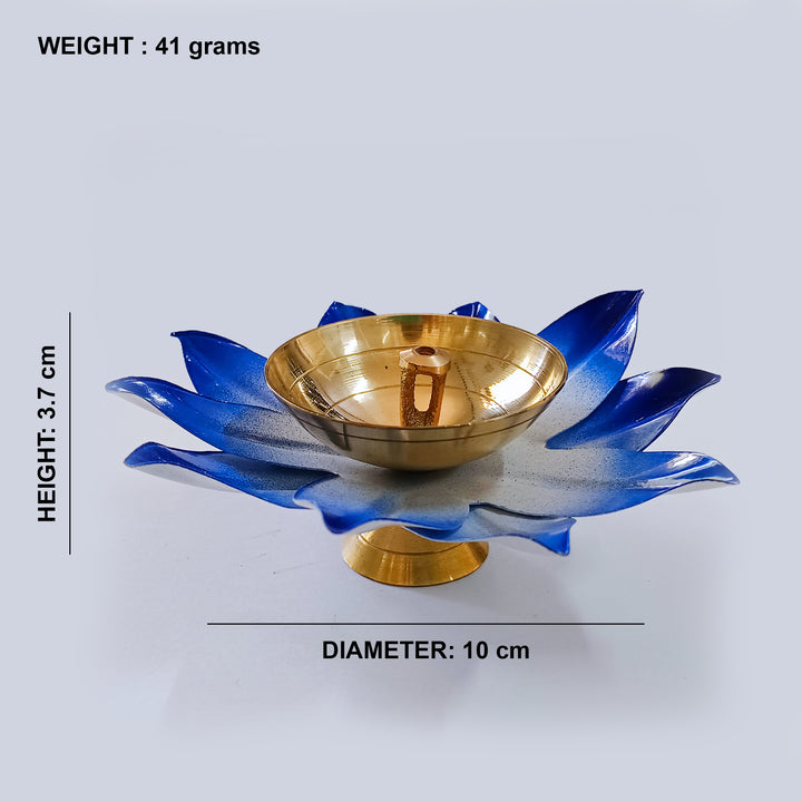 Brass Lotus Diya For Puja - Vintageware