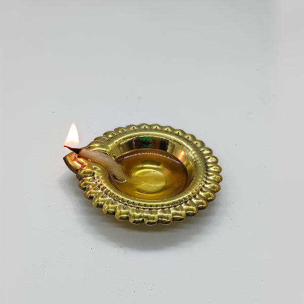 Brass Deepak Diya For Puja & Arti - Vintageware