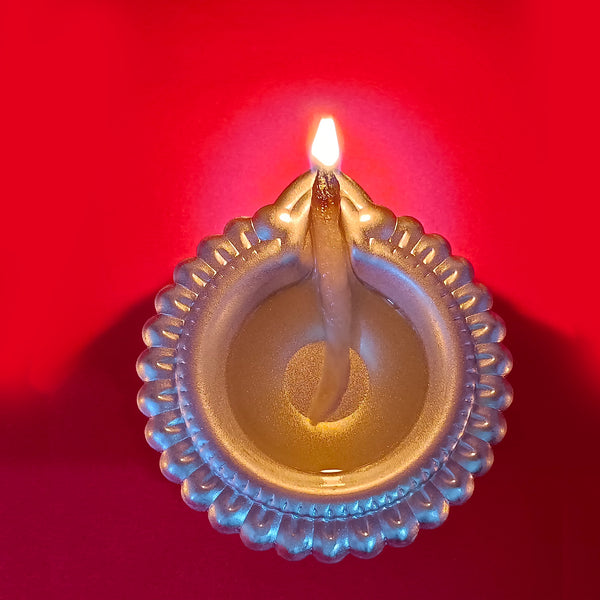 Iron Deepak Diya For Puja & Arti - Vintageware