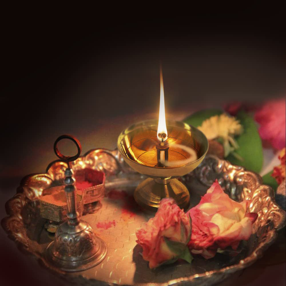 Brass Deepak Akhand Diya for Puja & Arti - Vintageware