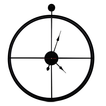 Handcrafted Double Frame Metal Wall Clock (18 Inch, Black) - Vintageware