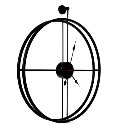 Handcrafted Double Frame Metal Wall Clock (18 Inch, Black) - Vintageware