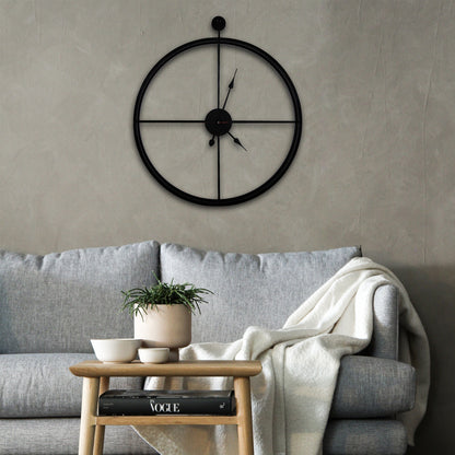 Handcrafted Double Frame Metal Wall Clock (18 Inch, Black) - Vintageware