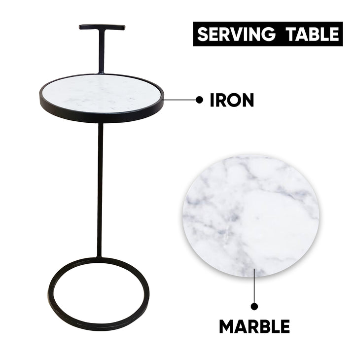 Metal & Marble Stool For Kitchen & Office - Vintageware