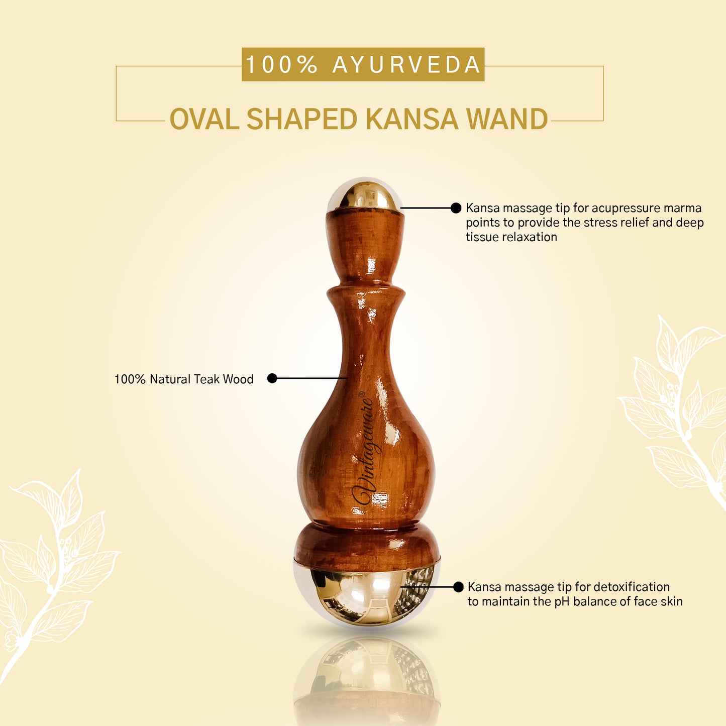 kansa wand oval shape with kansa comb