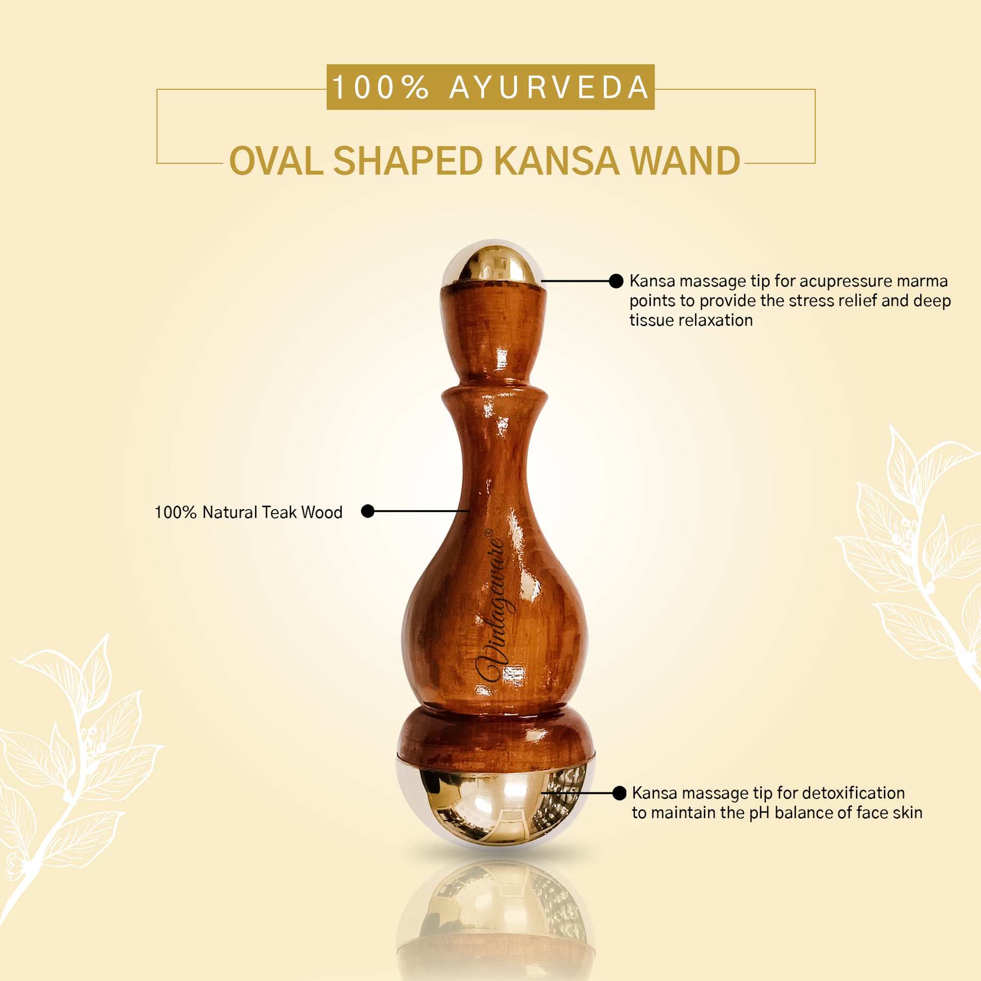 kansa wand oval shape with kansa comb