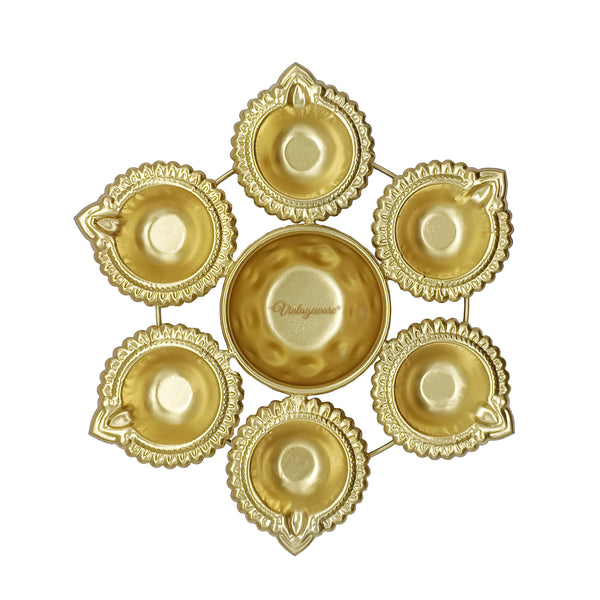 Decorative Urli Bowl With Oil Diya for Festivals