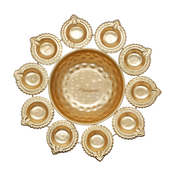 Beautiful Brass Medium Urli Diya For Home and Temple