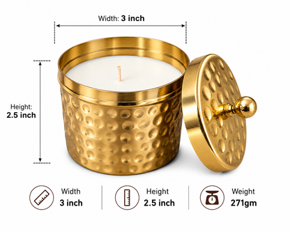 Scented Candle Jar with Lid – Vintageware® Soy Wax Candle in Brass Finish Jar