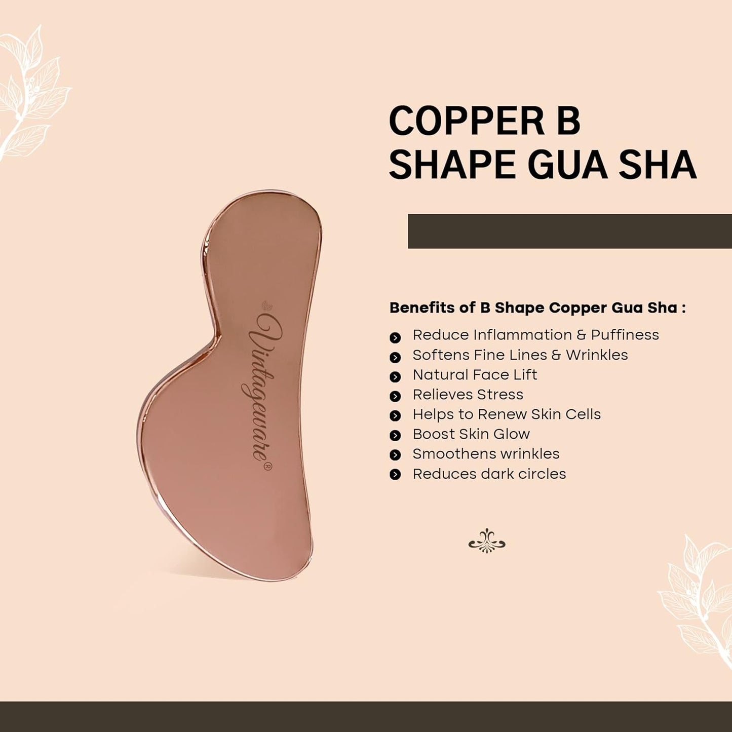 Copper gua sha b shape