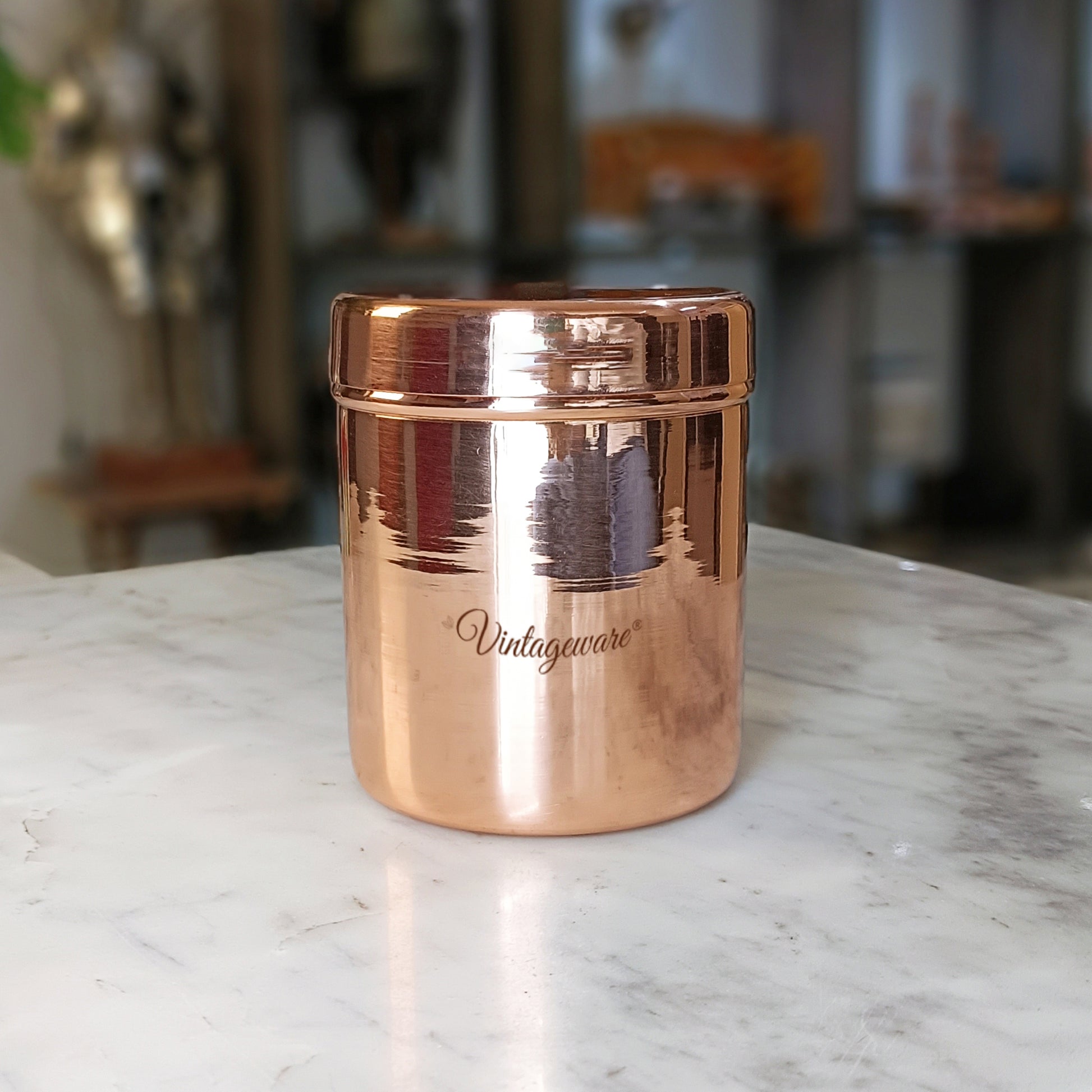copper jar with lid
