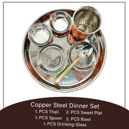 copper steel dinner set