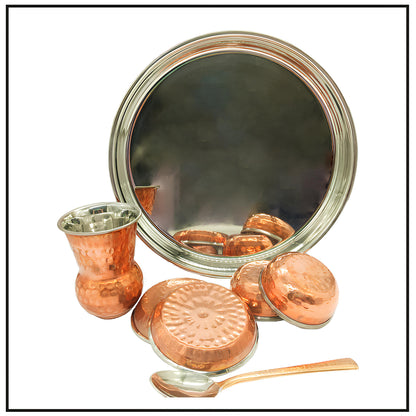 copper steel dinner set