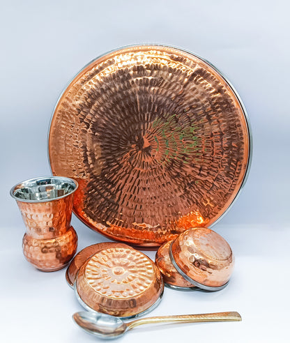 copper steel dinner set