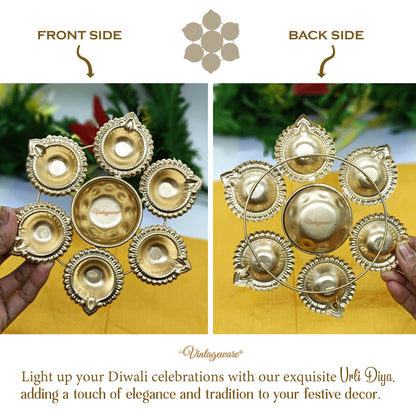 Decorative Urli Bowl With Oil Diya for Festivals