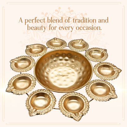 Beautiful Brass Medium Urli Diya For Home and Temple