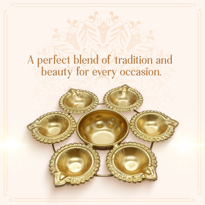 Decorative Urli Bowl With Oil Diya for Festivals