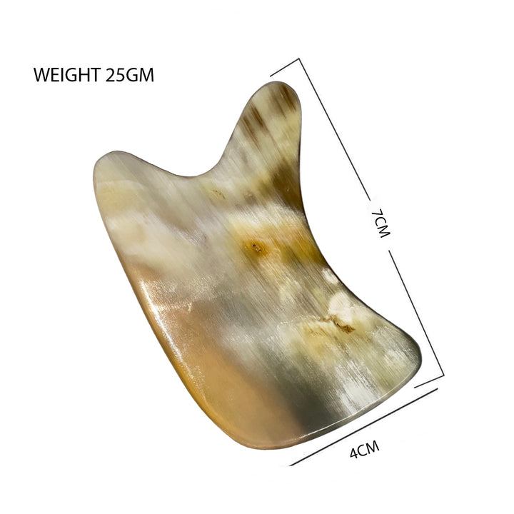 Horn Gua Sha Scrape Therapy Natural Bian tool Stone Acupuncture Massage Detox Body sheep Horn Guasha R Shaped - Vintageware