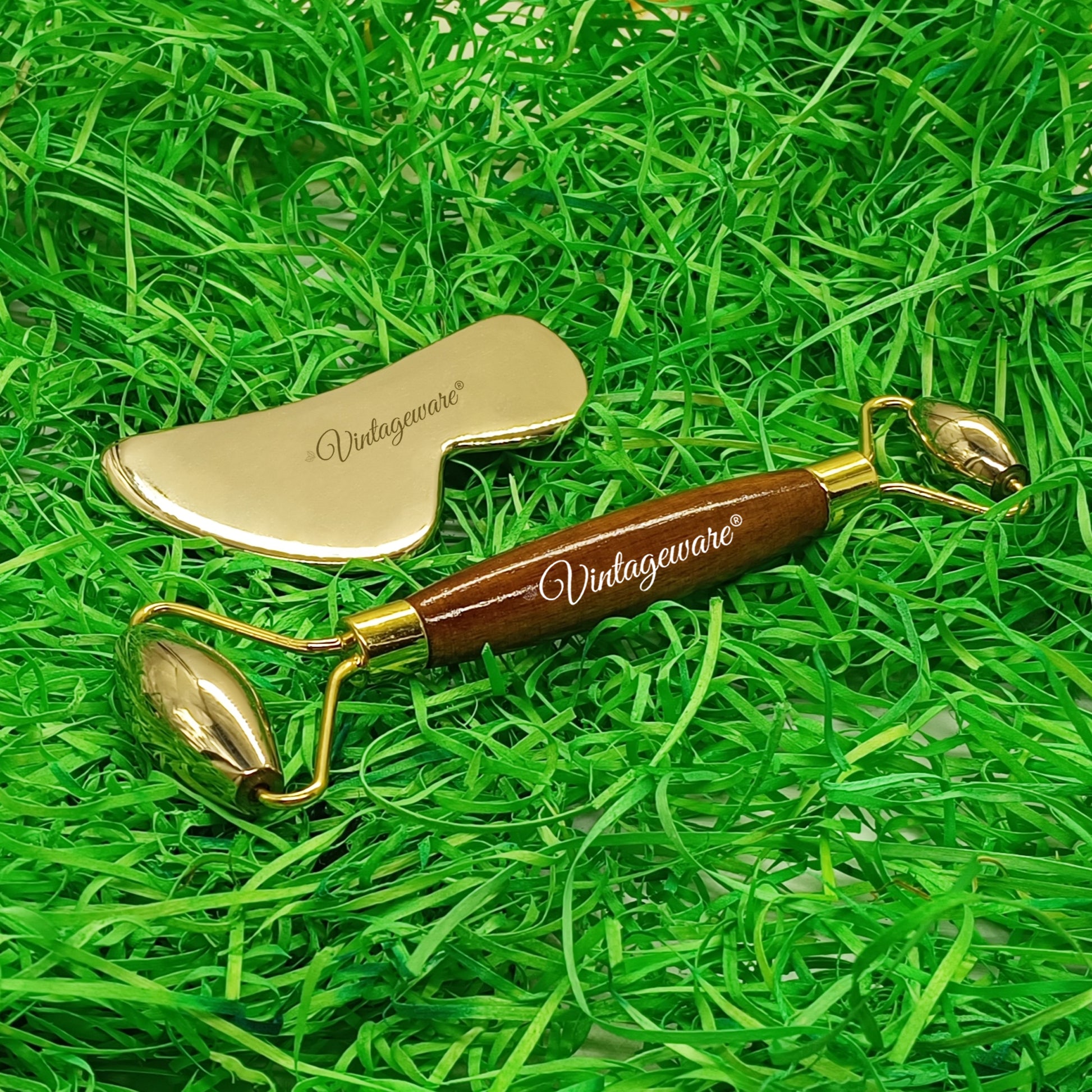 kansa face roller with gua sha