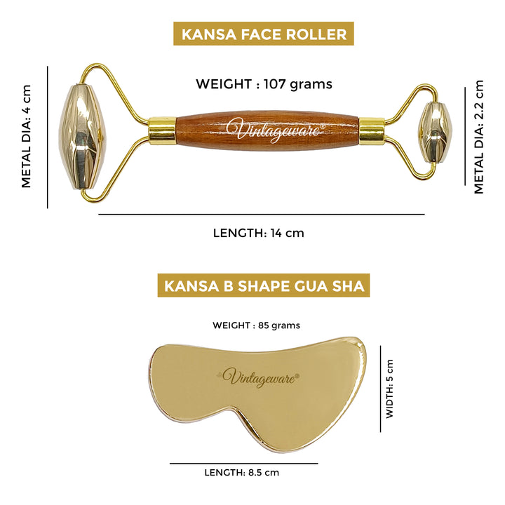 kansa face roller with gua sha