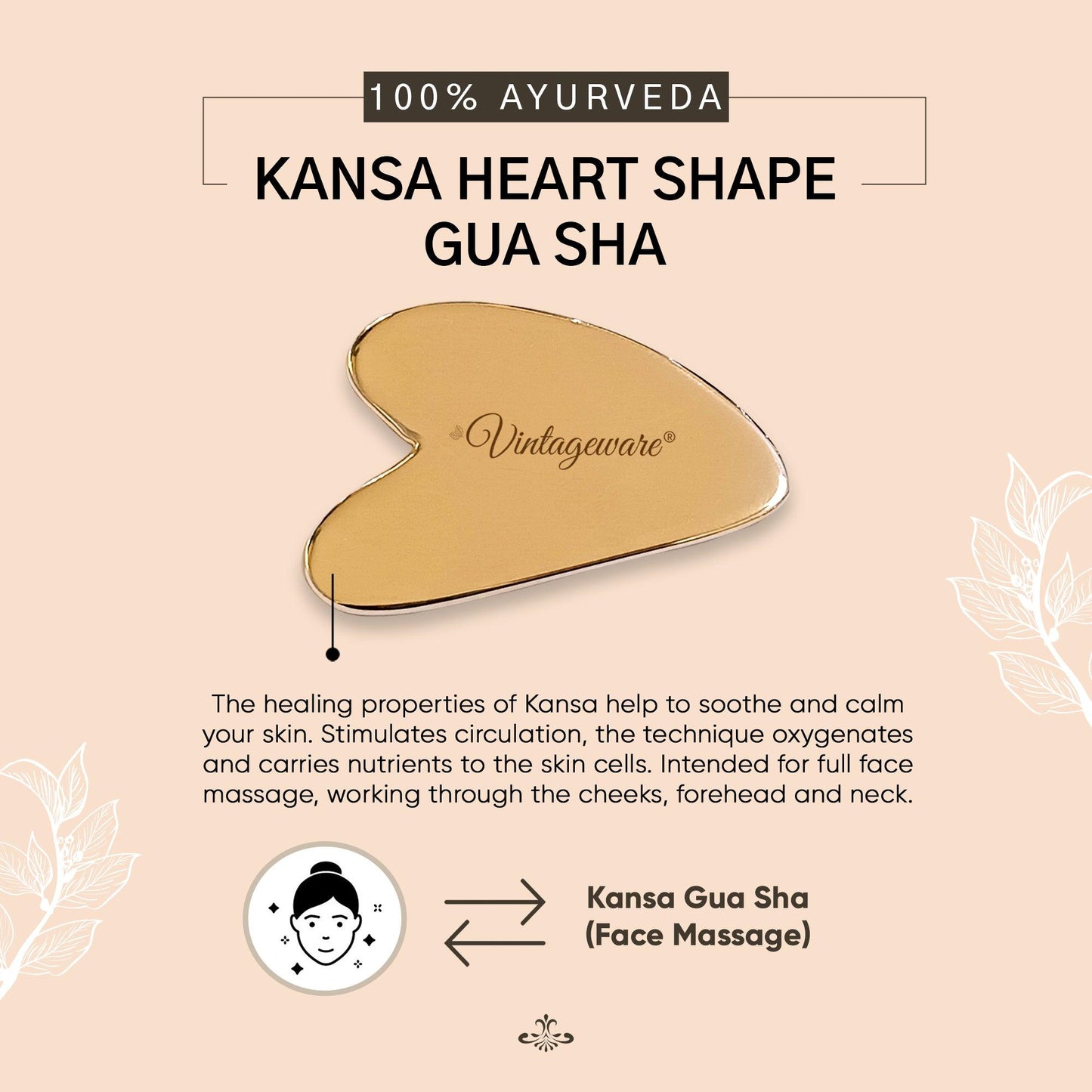 kansa gua sha face massage tool