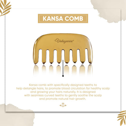 kansa wand double sided with kansa comb set for holistic wellness