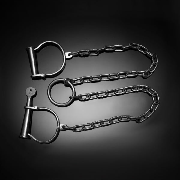 Police Leg Cuffs - Chrome Finished, Non-Adjustable Shackles for ...