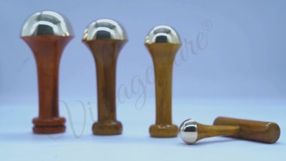 Kansa Wand Set, Kansa Wand Massager For Face, Body, Back, Foot Massager (Natural Brown)