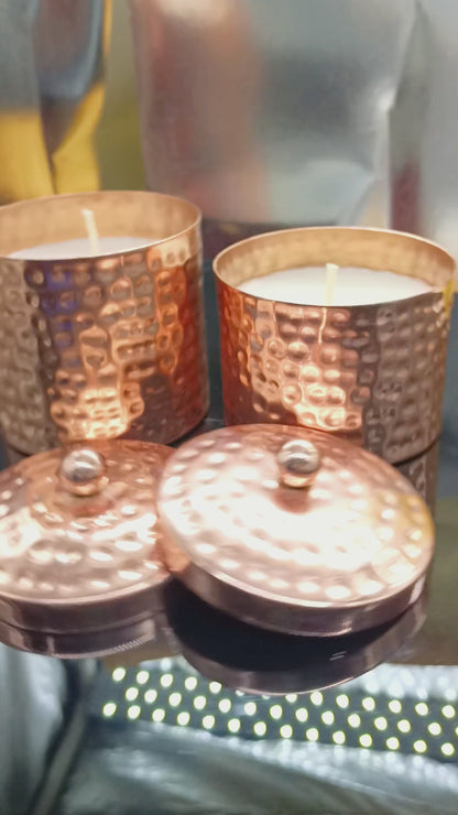Scented Candle Jar with Lid – Vintageware® Soy Wax Candle in Copper Finish Jar