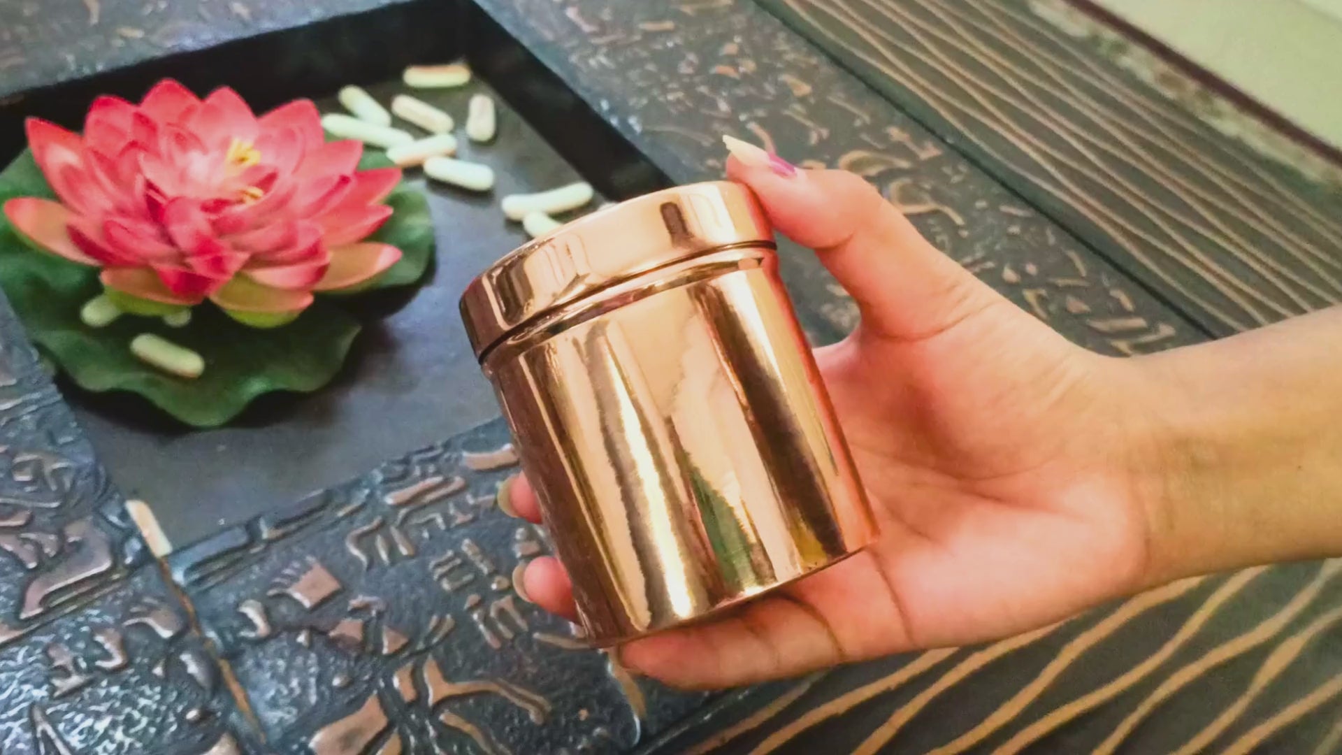 copper jar with lid