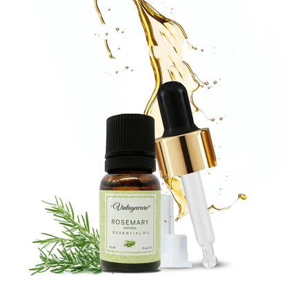 Vintageware® Rosemary Essential Oil  – 100% Pure, Organic & Undiluted | Hair Growth, Dandruff Control, Skin Care & Aromatherapy, 15ml