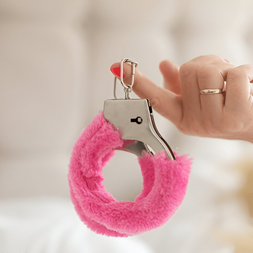 Pink Fluffy Handcuffs – Soft & Comfortable for Fantasy Play – Vintageware