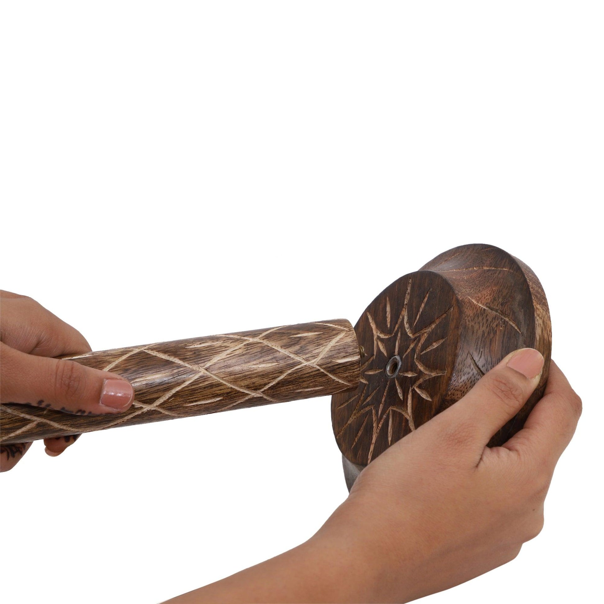 Wooden Kitchen Tissue Paper Roll Holder Stand (Tribal Strip) - Vintageware