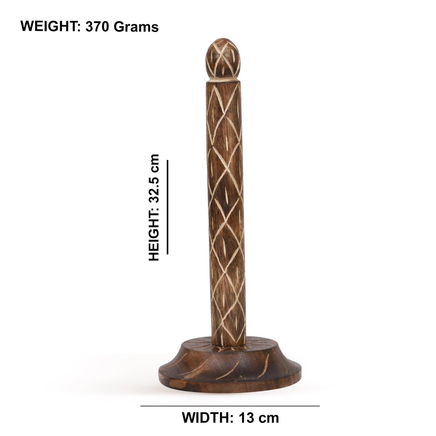 Wooden Kitchen Tissue Paper Roll Holder Stand (Tribal Strip) - Vintageware