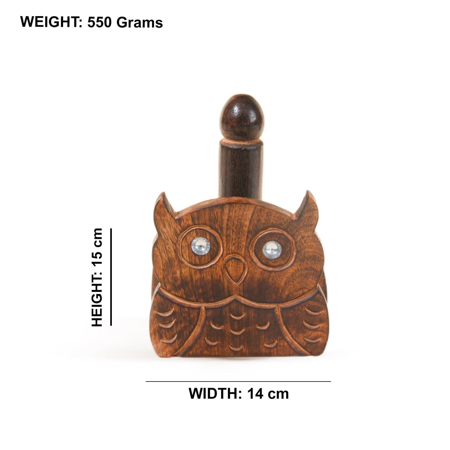 Wooden Tissue Roll Holder Owl Designed (Round Top) - Vintageware
