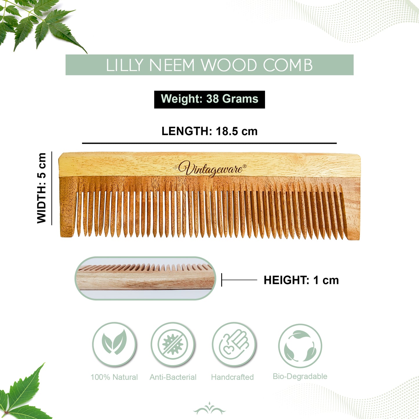 Lilly Neem Wood Comb