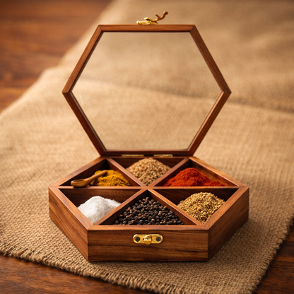 wooden masala box 