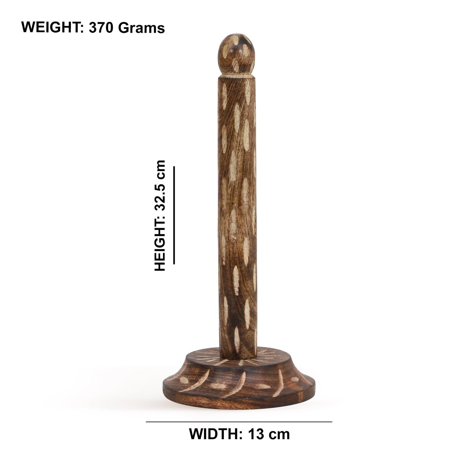 Wooden Kitchen Tissue Paper Roll Holder Stand (Tribal Ellipsis) - Vintageware